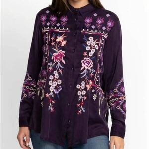 NEW JOHNNY WAS curacao oversized tunic in deep-purple